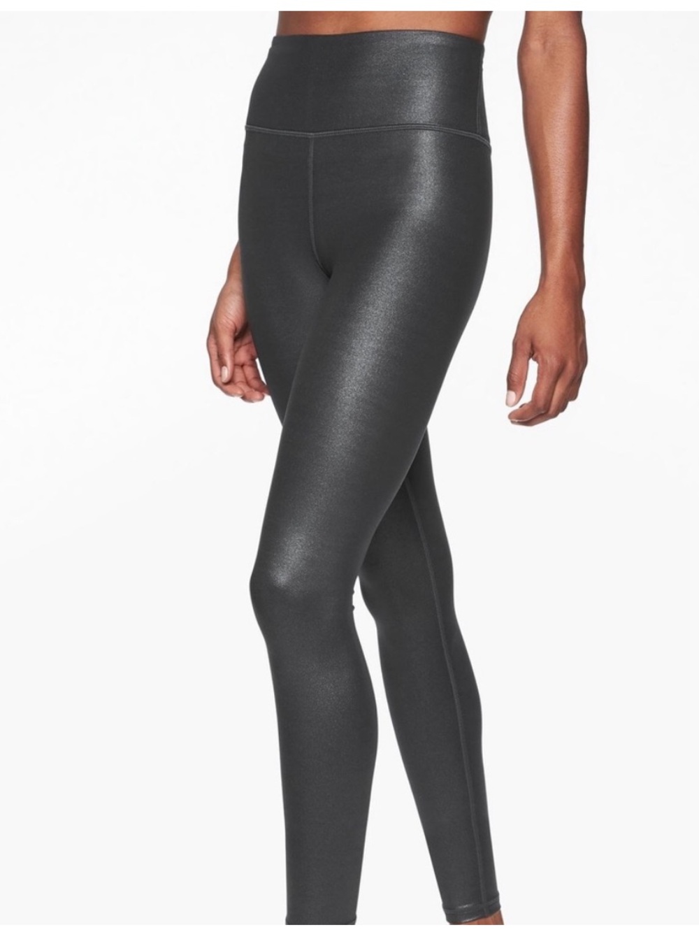 Athleta PowerVita Elation High Rise Shine Leggings Sparkly Black Sz XS NWOT